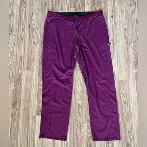 Women’s Grey’s Anatomy + Spandex Stretch Burgundy Scrub Pants, Size XL